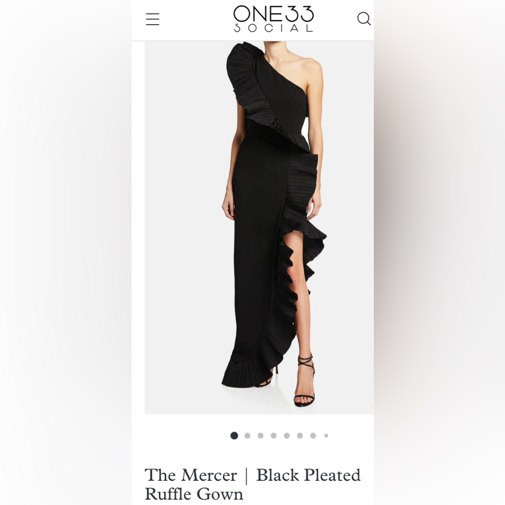 Black Asymmetrical Trumpet Maxi Dress